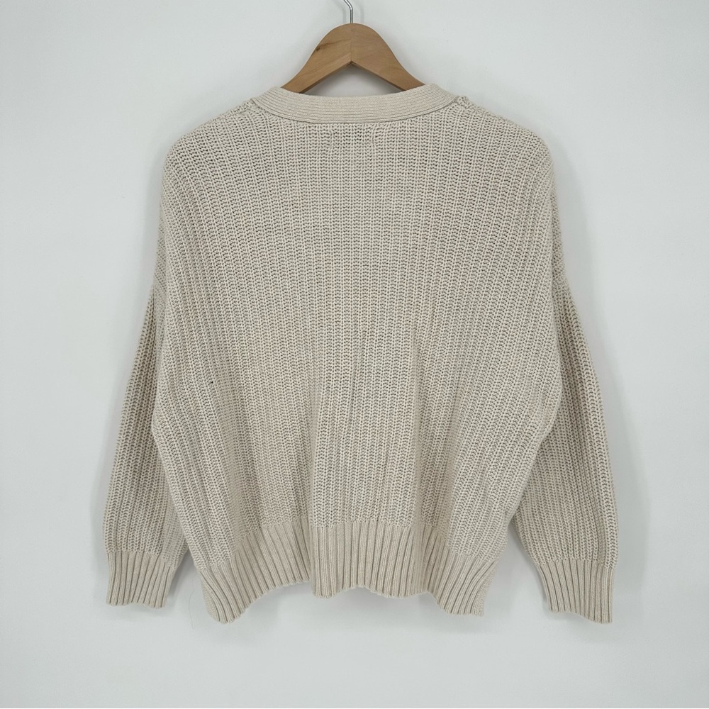 Aerie Cozy Cream Cardigan Sweater, Medium - Picture 7 of 9